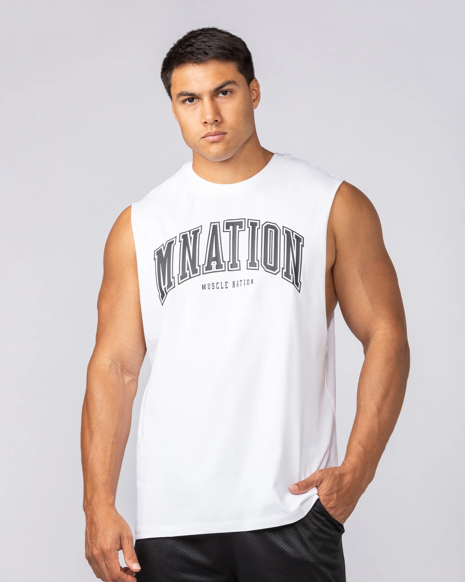 Varsity Training Drop Arm Tank - White - Image 2