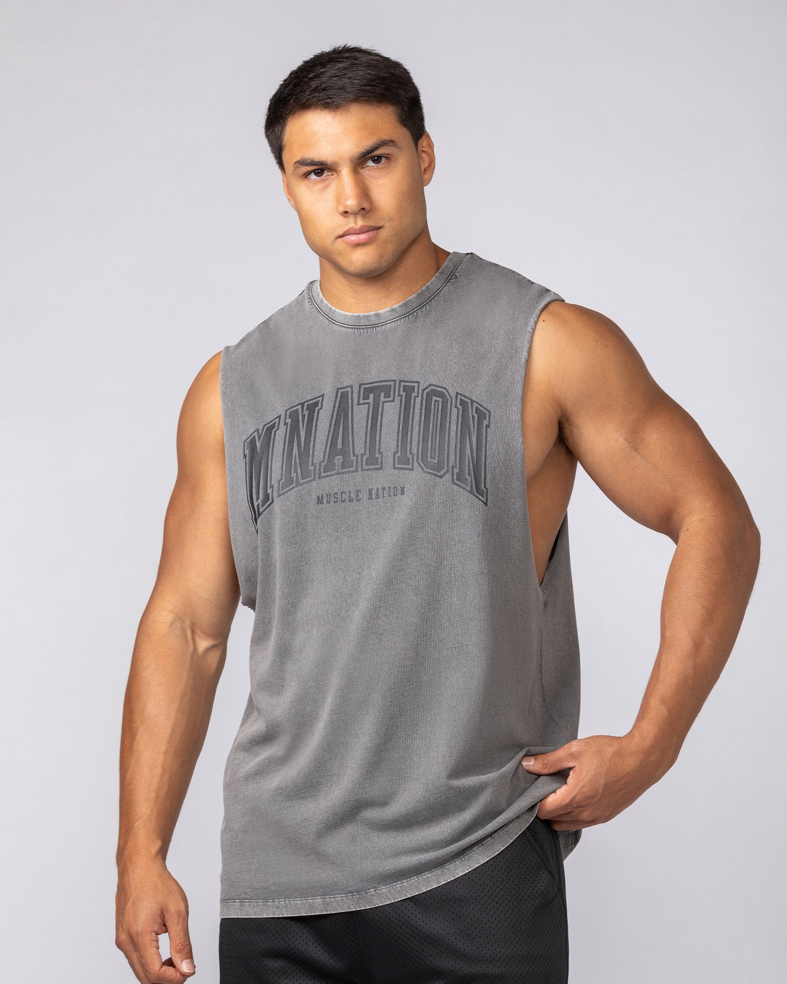 Varsity Training Drop Arm Vintage Tank - Washed Tornado