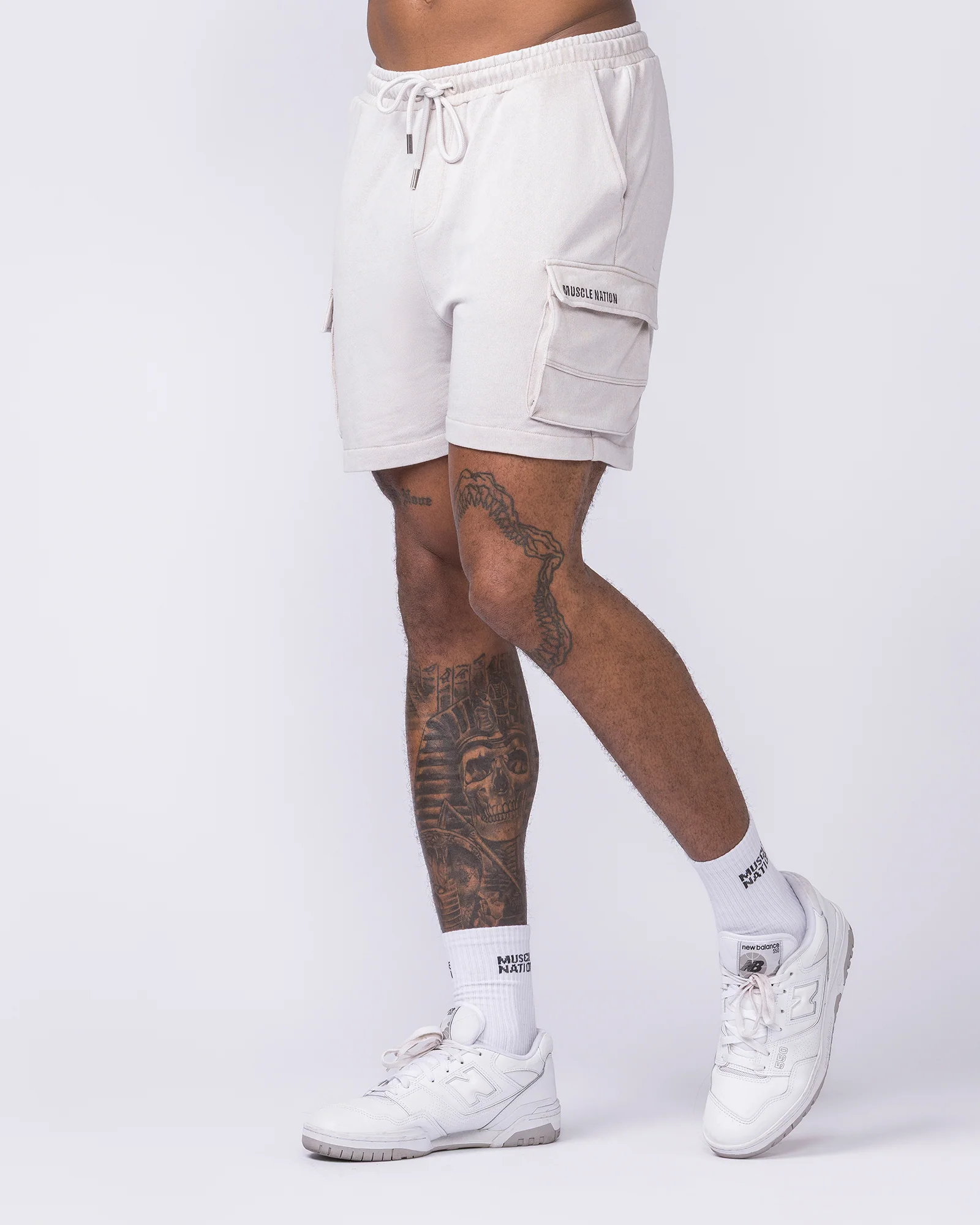 Weekender Vintage Cargo 5" Shorts - Washed Cream - Image 4