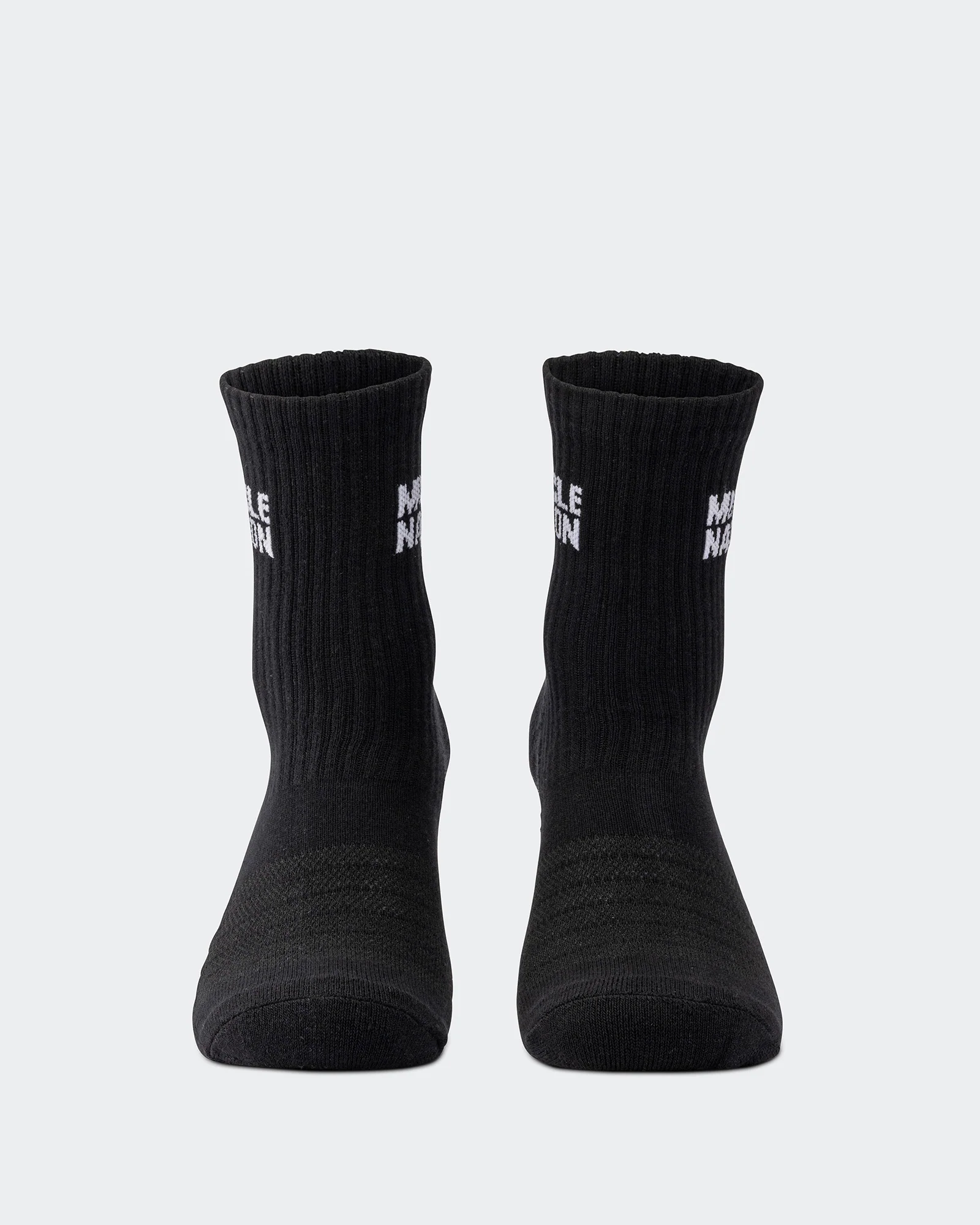 Womens Essential Crew Socks (2x Pack) - Black - Image 4
