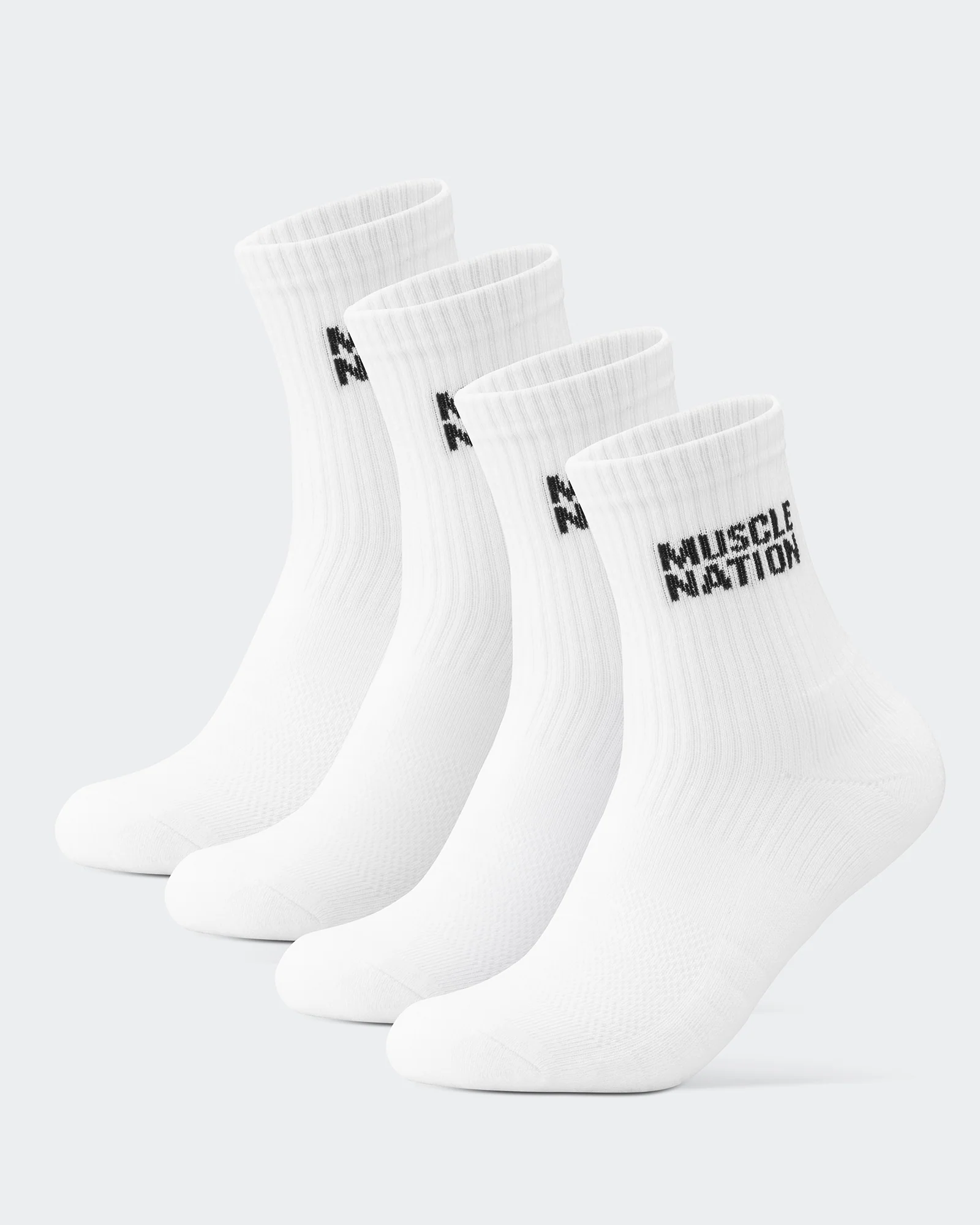 Womens Essential Crew Socks (2x Pack) - White