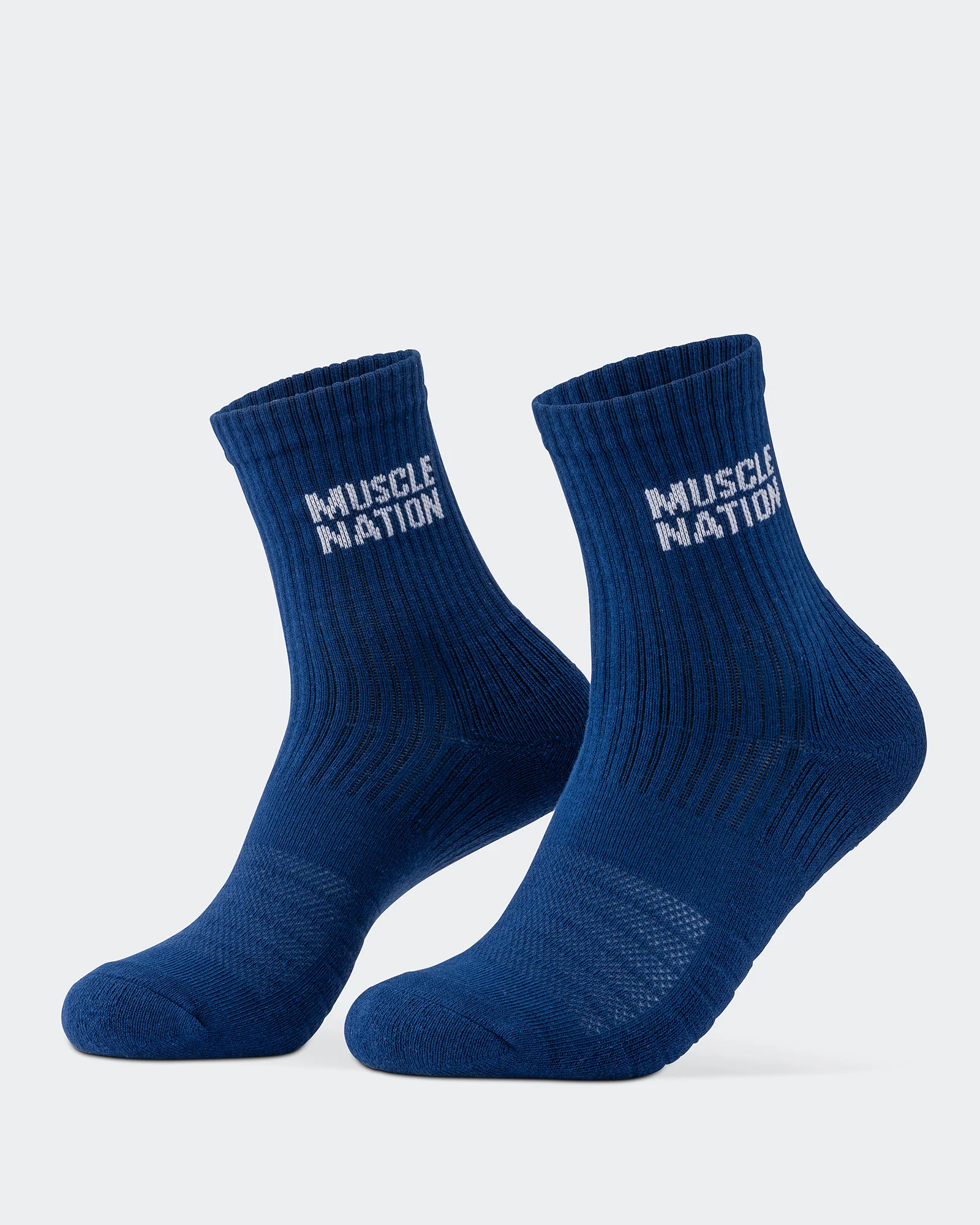 Womens Essential Crew Socks (3x Pack) - Navy / Hawaiian Blue / Off White - Image 13