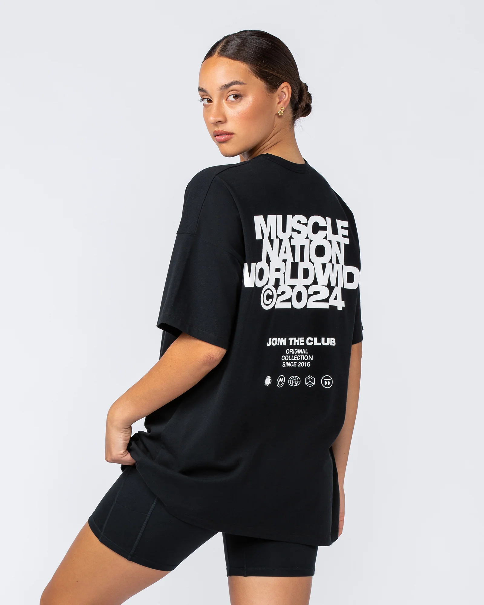Womens Global Oversized Tee - Black - Image 3