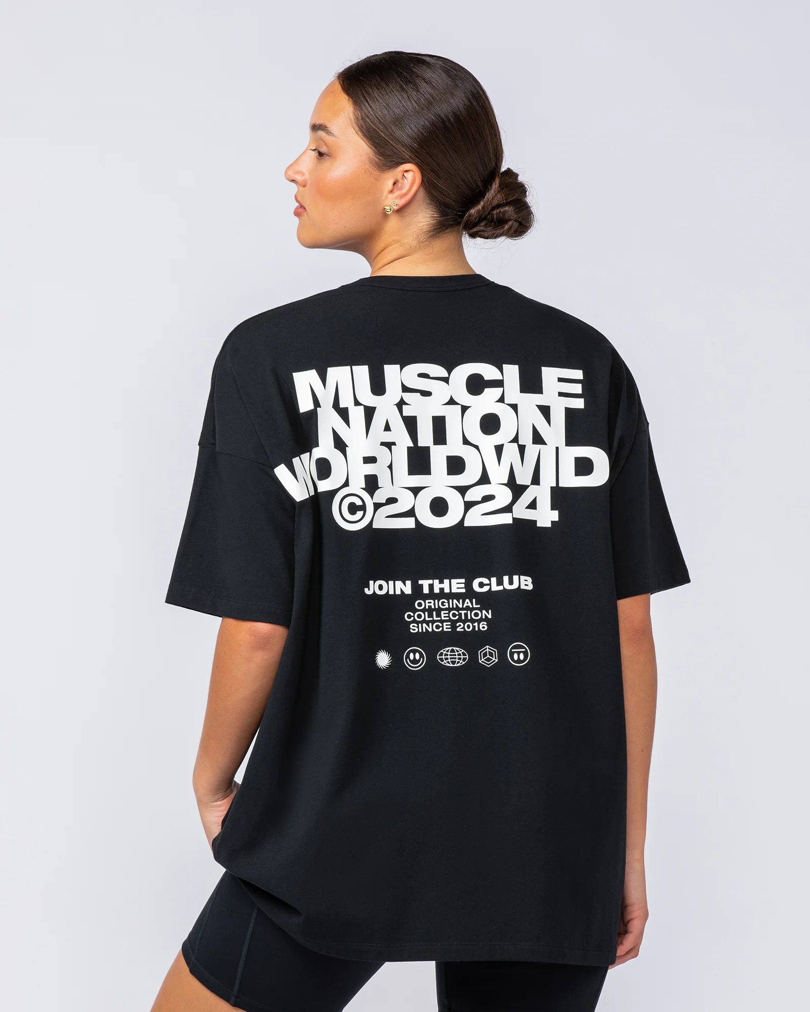 Womens Global Oversized Tee - Black - Image 4
