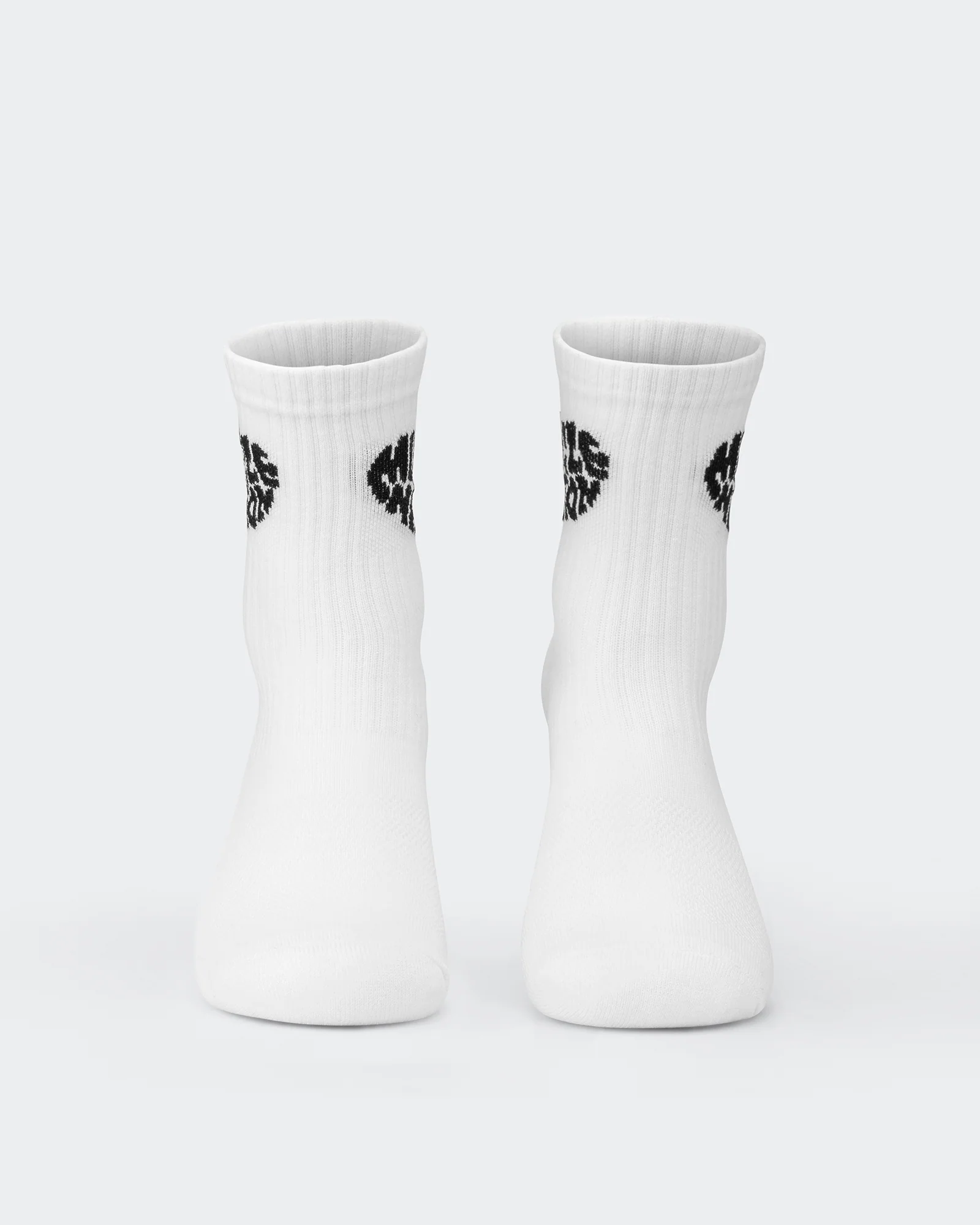 Womens Heart Crew Sock (2x Pack) - White/ Black - Image 2