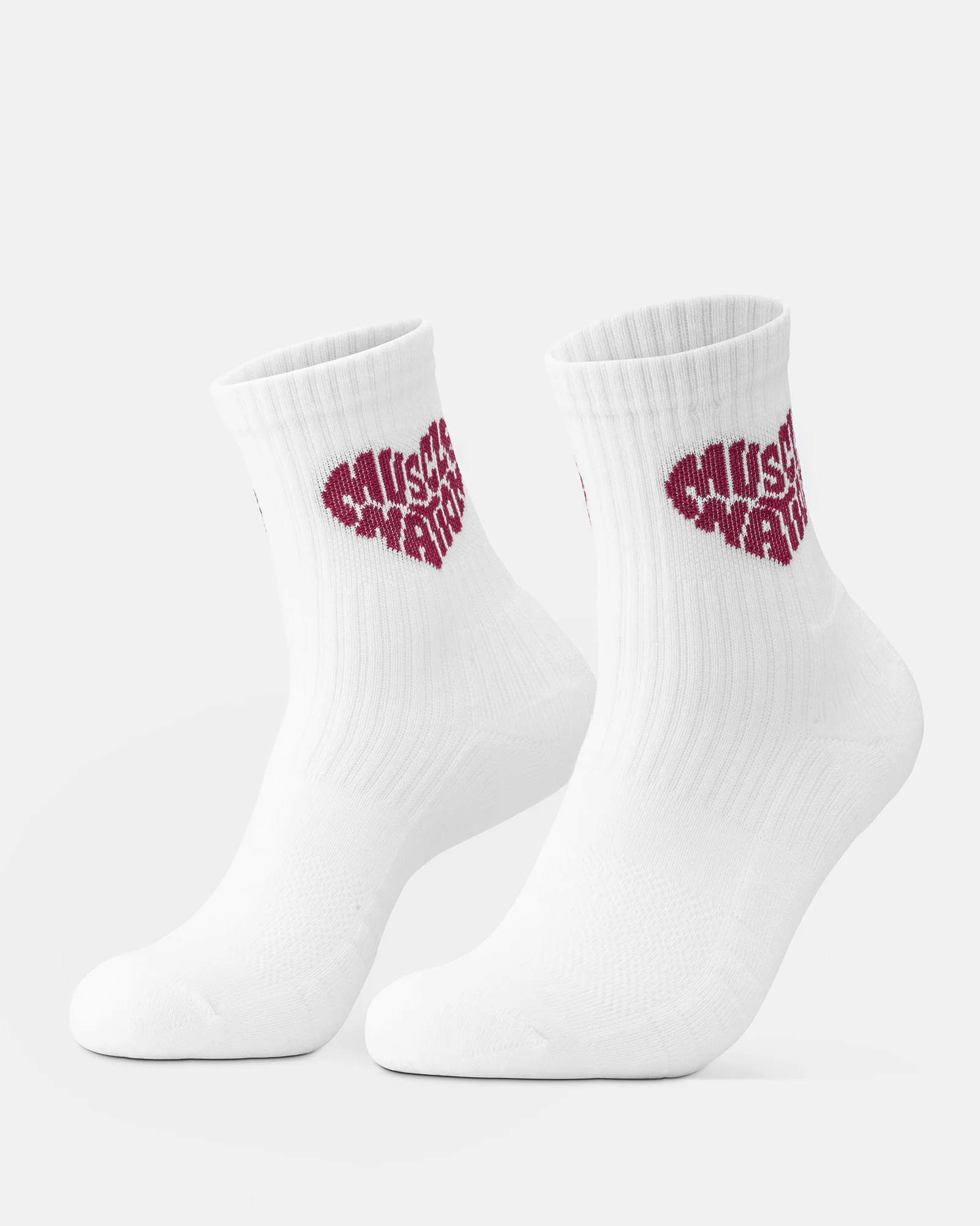 Womens Heart Crew Sock (2X Pack) - White / Grey Marl - Image 2
