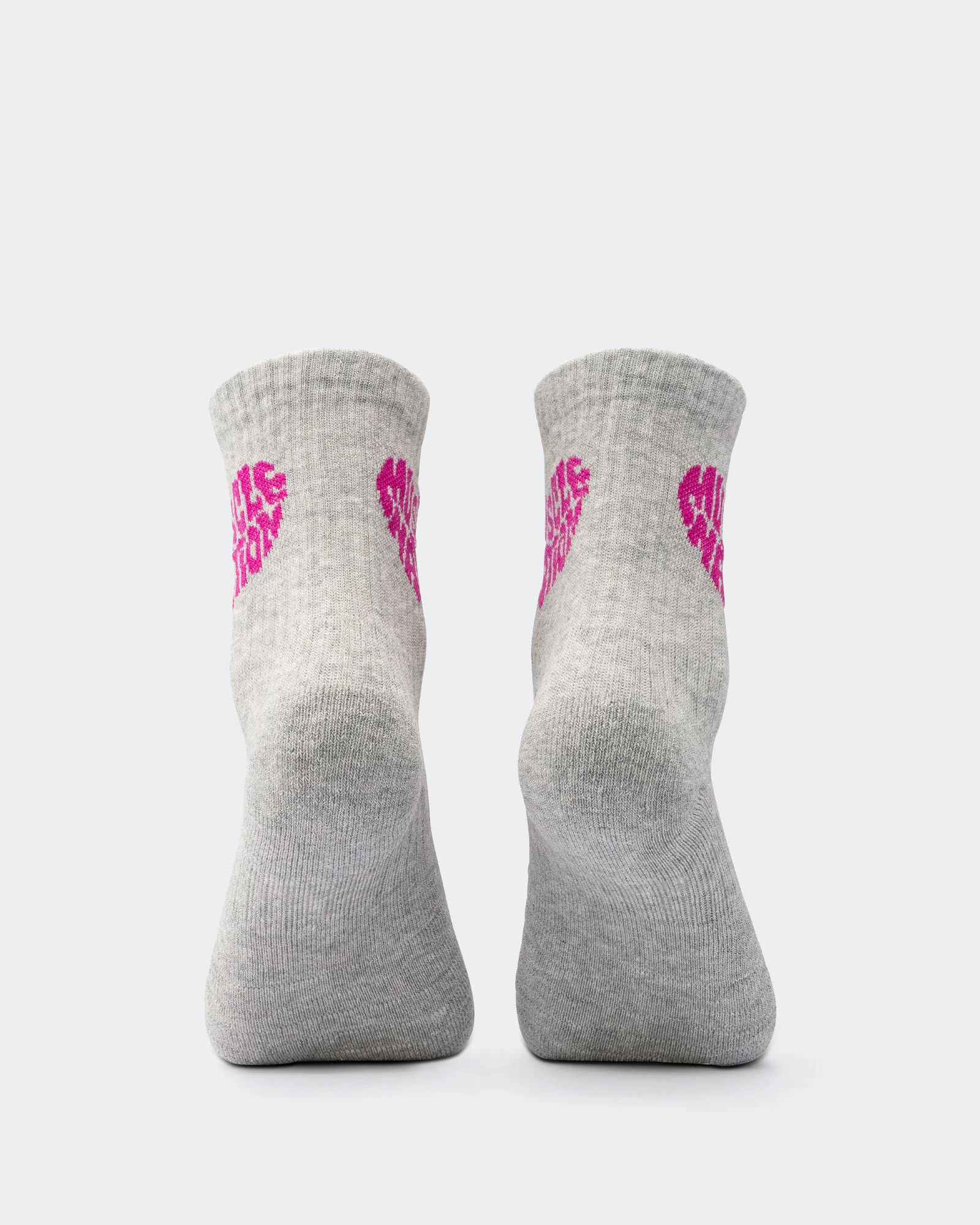 Womens Heart Crew Sock (2X Pack) - White / Grey Marl - Image 5