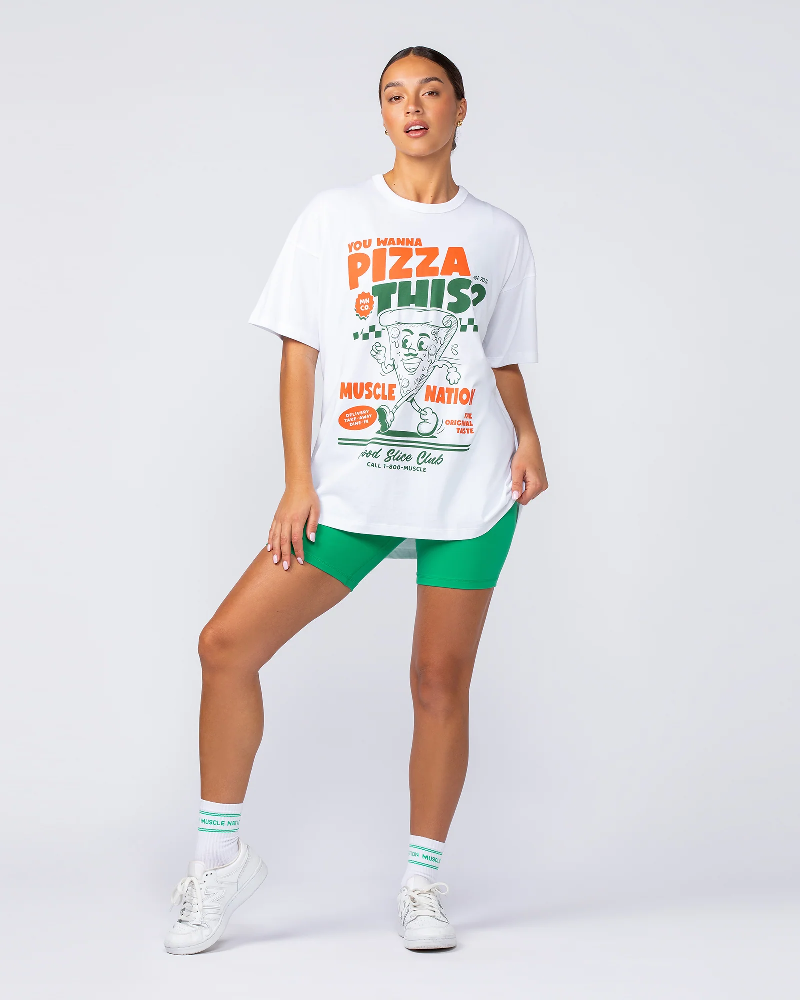 Womens Pizza This Oversized Tee - White - Image 5