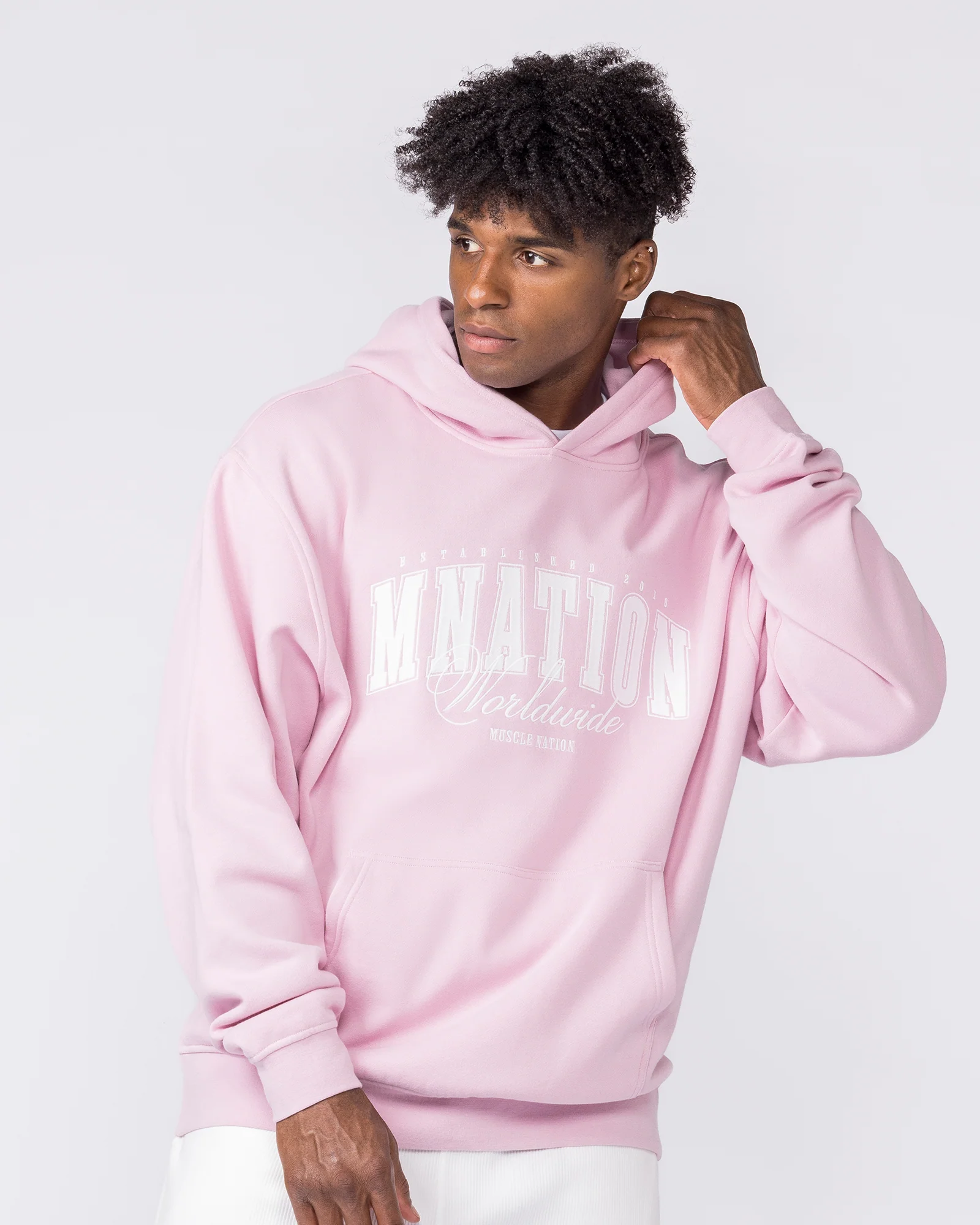 Worldclass Oversized Hoodie - Washed Powder Pink - Image 3