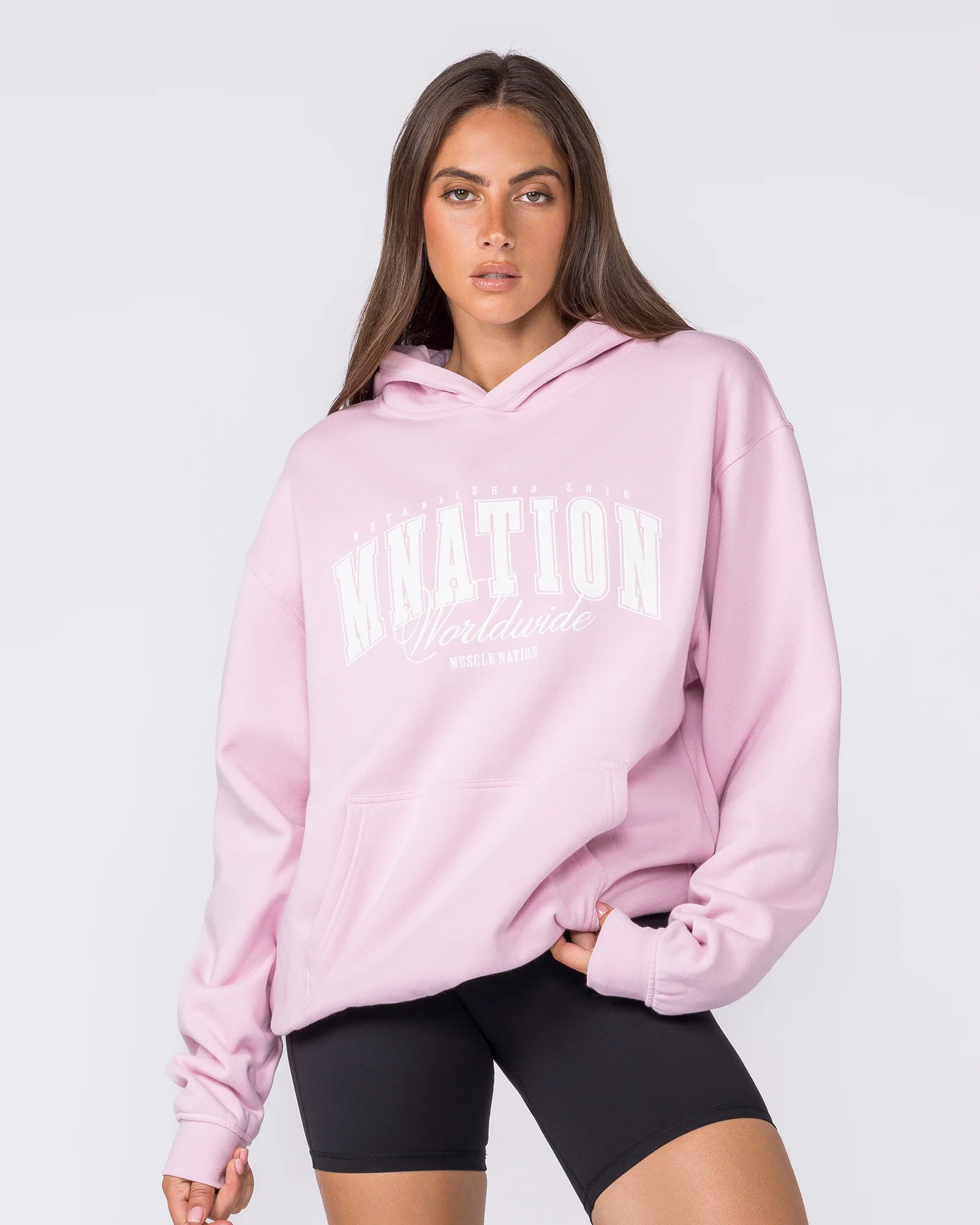 Worldclass Oversized Hoodie - Washed Powder Pink - Image 8