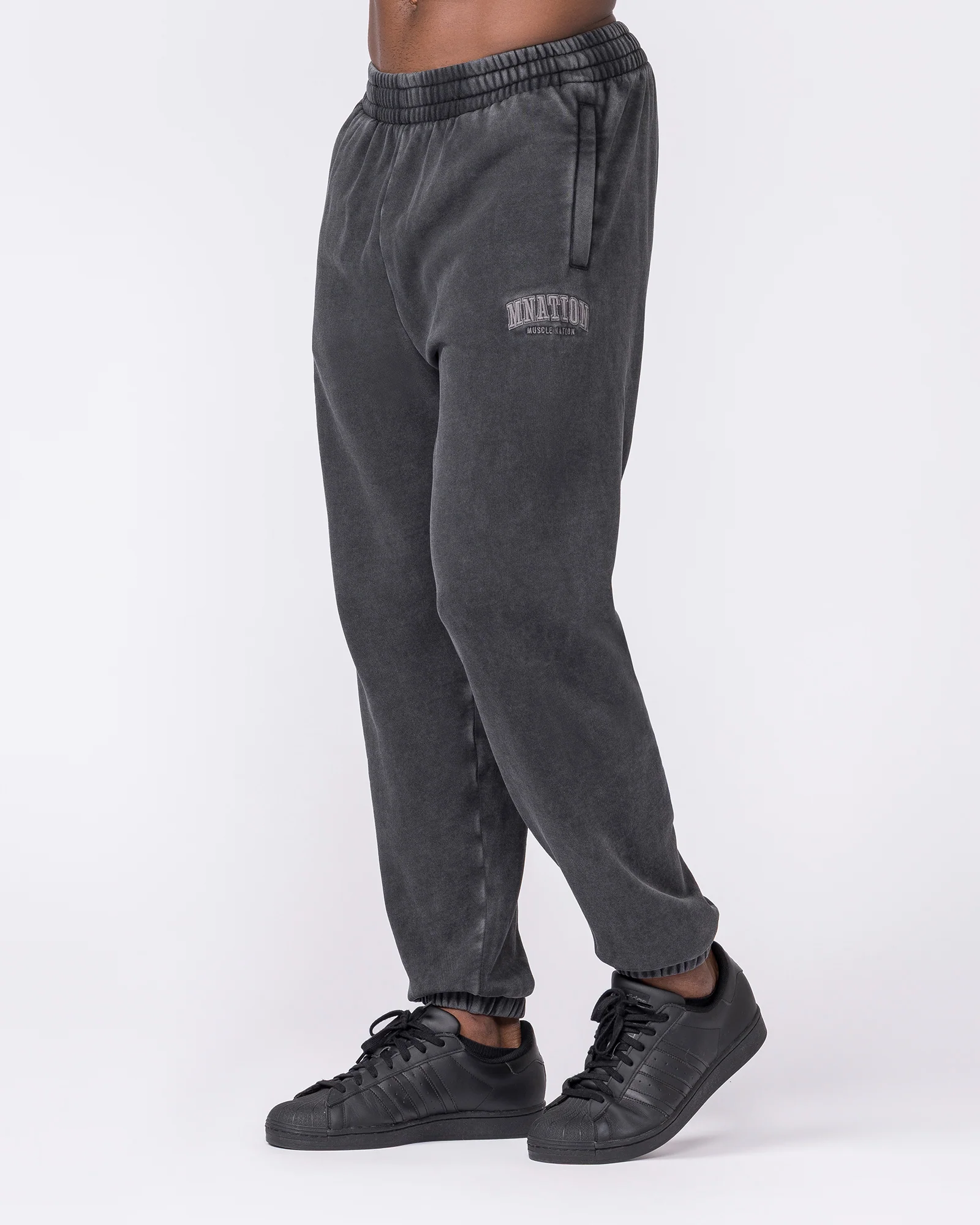 Worldclass Vintage Trackies - Washed Black - Image 4