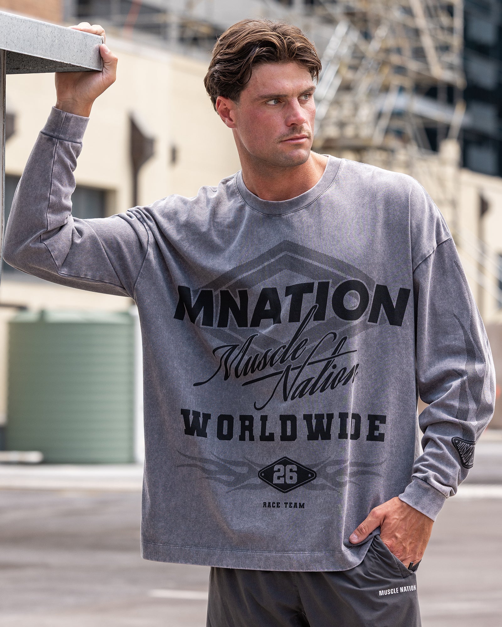Worldwide Racing Long Sleeve Vintage Tee - Washed Tornado