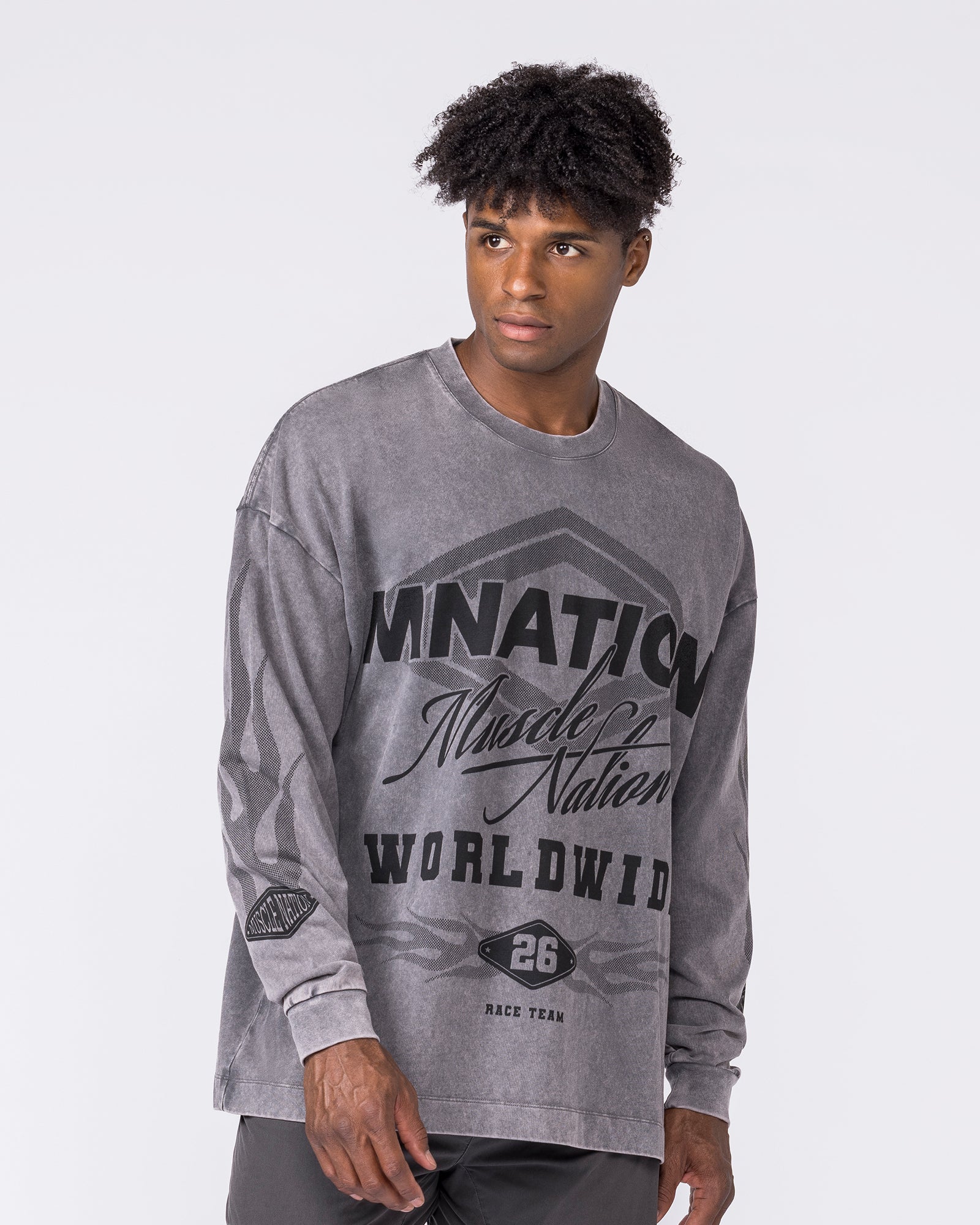 Worldwide Racing Long Sleeve Vintage Tee - Washed Tornado - Image 3