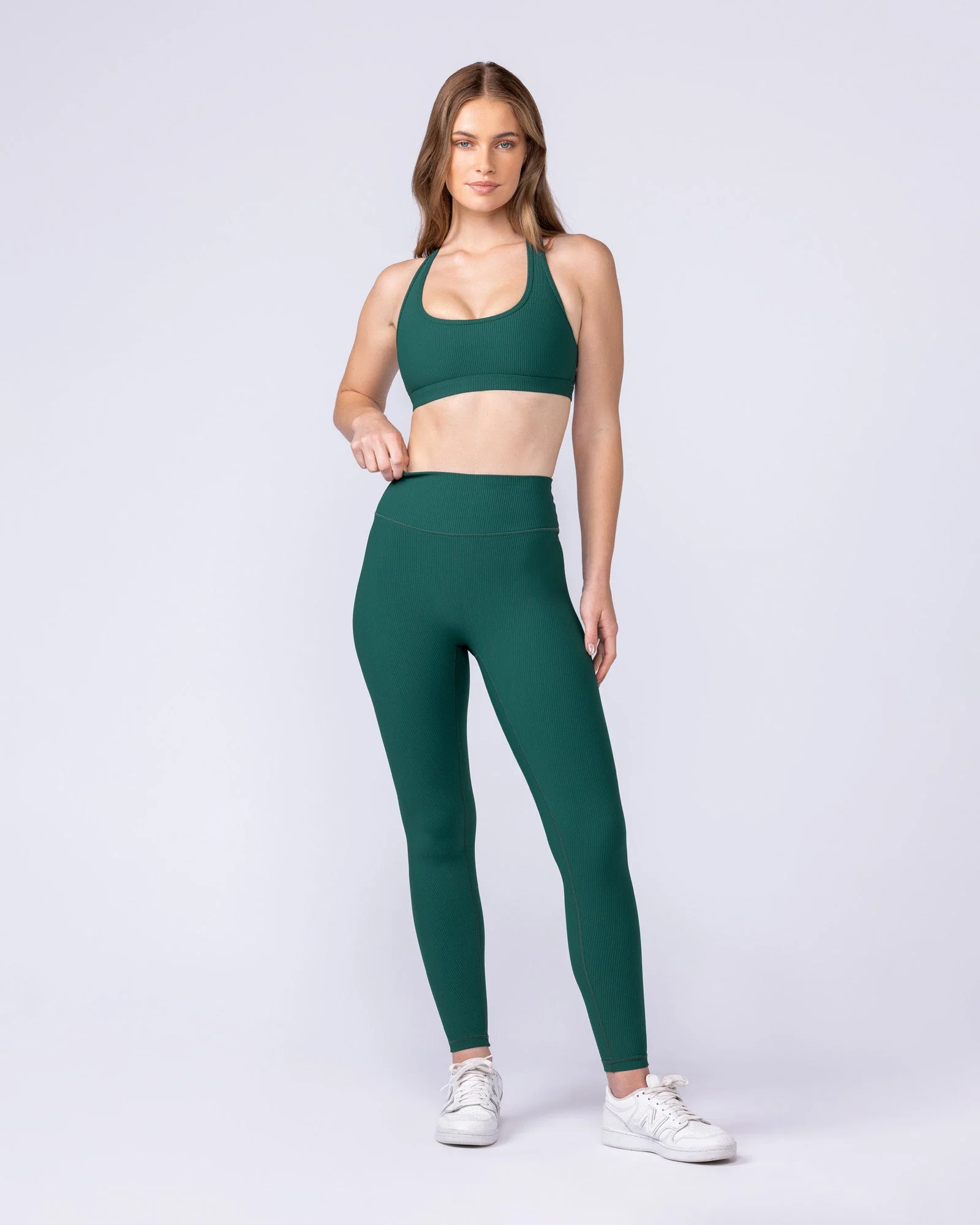 Zero Rise Rib Ankle Length Leggings - Evergreen - Image 5
