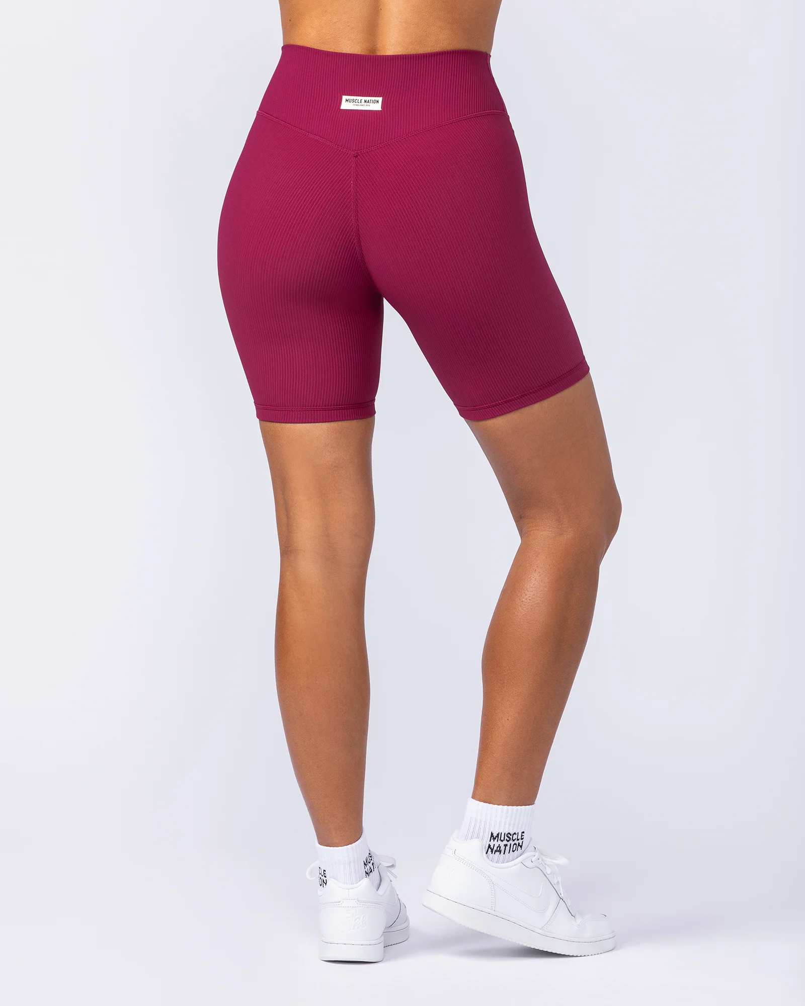Zero Rise Rib Bike Shorts - Rose Bud - Image 5