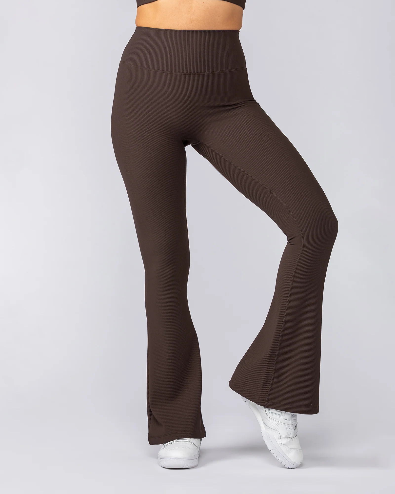 Zero Rise Rib Flare Leggings - Cocoa - Image 2