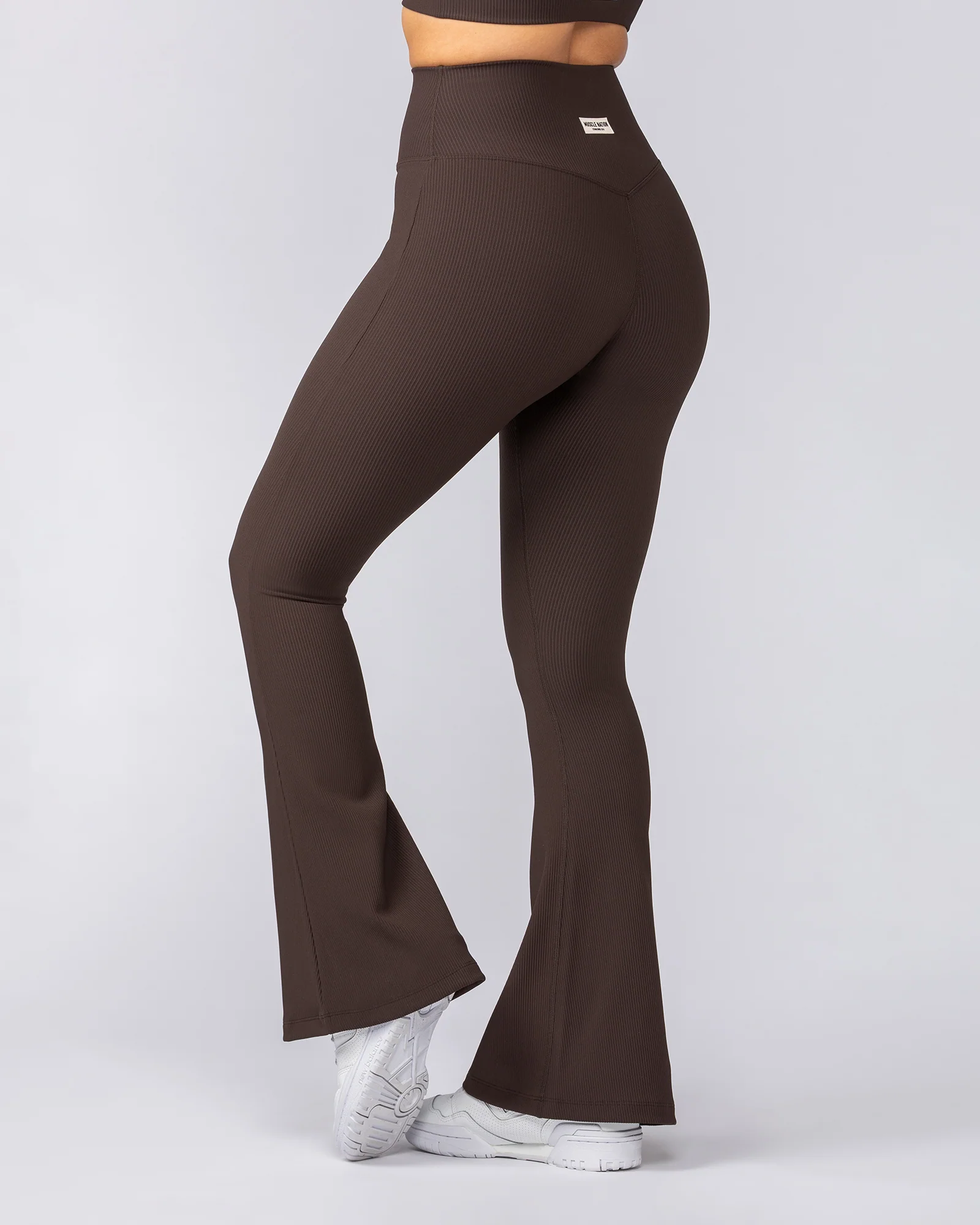 Zero Rise Rib Flare Leggings - Cocoa - Image 4